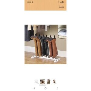 Whitmor 3 Pair Boot Rack - Adjustable Heavy Duty Frame - White